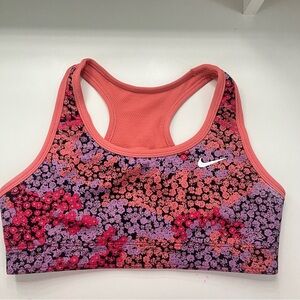 Girls nike floral reversible sports bra size medium